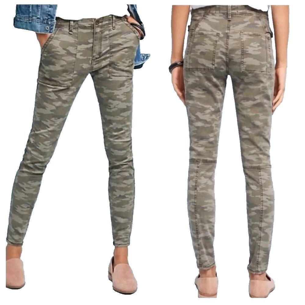 Anthropologie hei hei Slim Camo Utility Pants  Size 30  Military Festival Boho